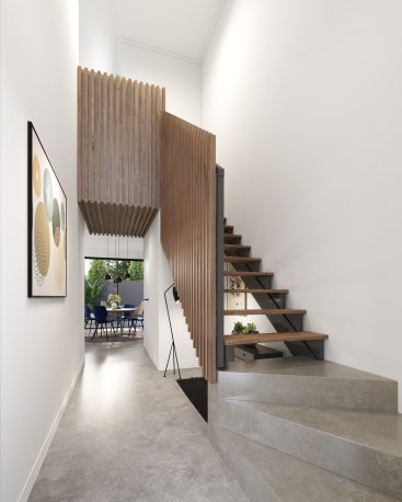 Staircase entry 3d render